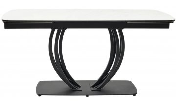 Керамический стол Matera 160 итальянская керамика marbles KL-99 белый мрамор матовый / черный