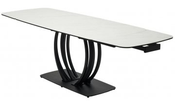 Керамический стол Matera 160 итальянская керамика marbles KL-99 белый мрамор матовый / черный