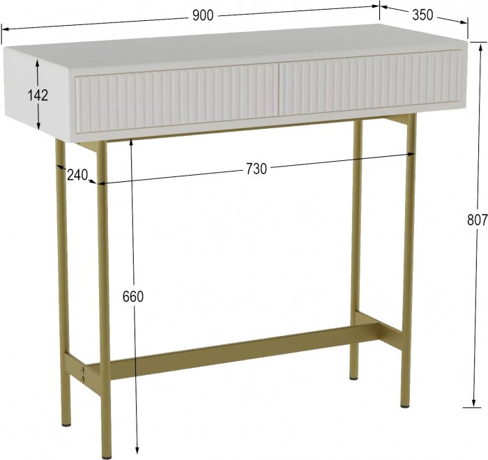 Консольный столик Брум белый / золото