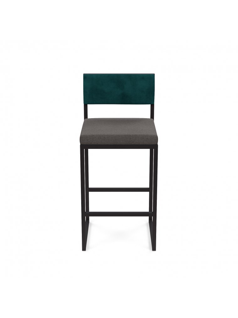 Барный стул Барнс-65 (400*400*650/900) grey lunar/velur azure/черный
