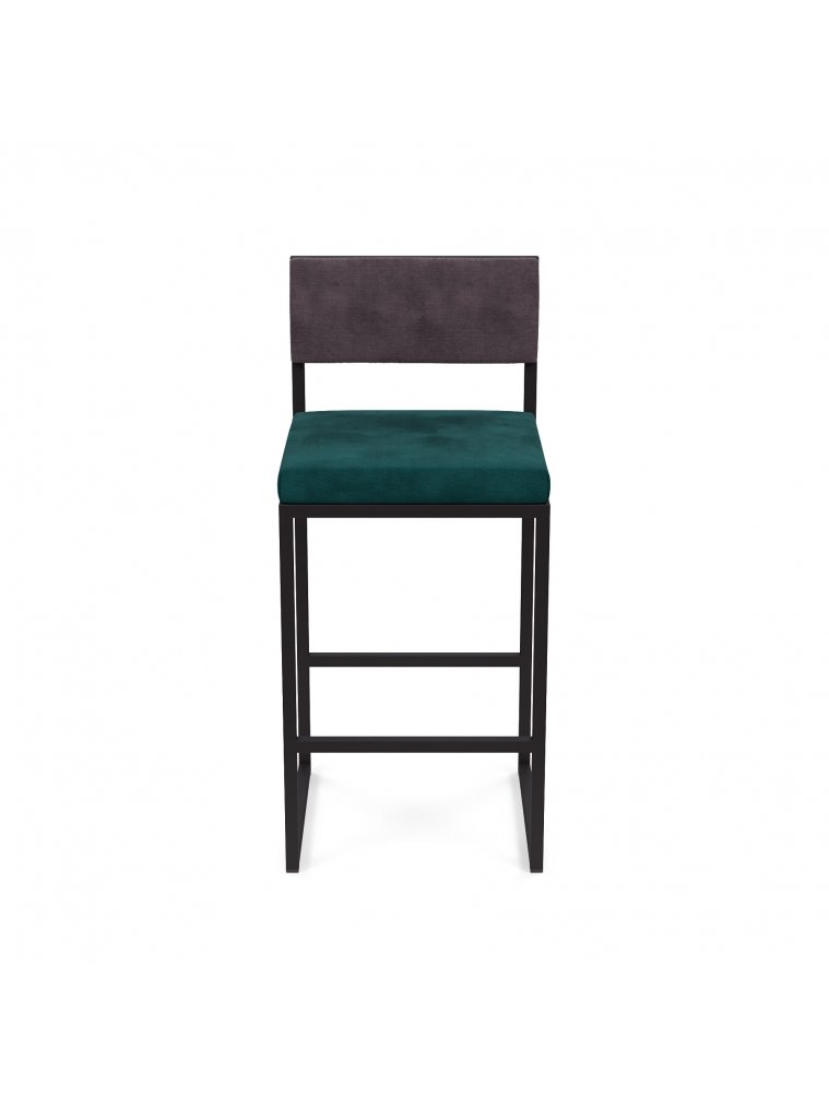 Барный стул Барнс-65 (400*400*650/900) velur azure/velur grey/черный