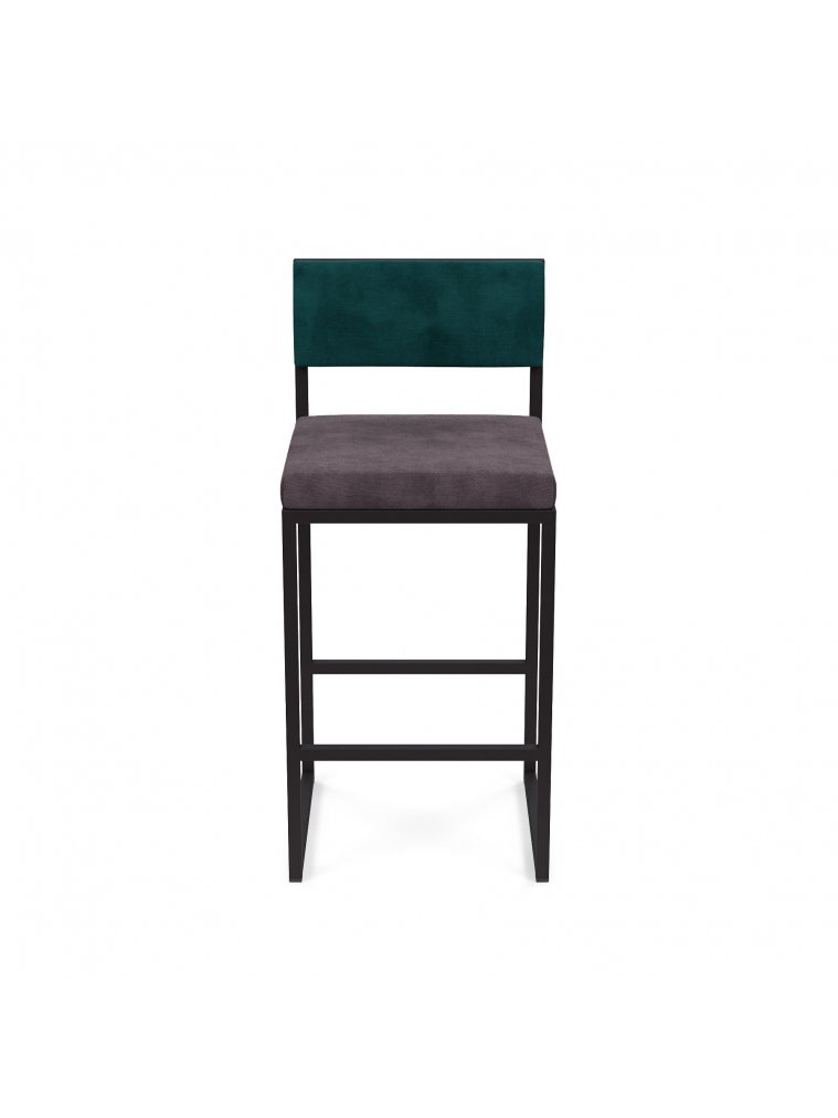 Барный стул Барнс-65 (400*400*650/900) velur grey/velur azure/черный