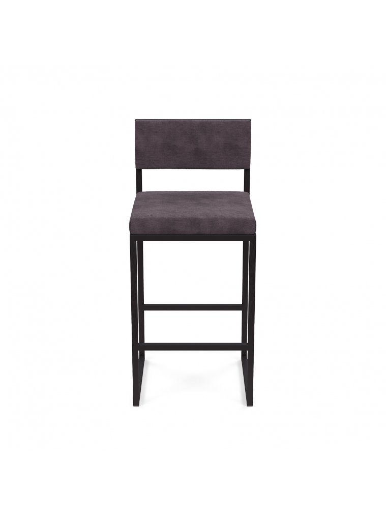 Барный стул Барнс-65 (400*400*650/900) velur grey/velur grey/черный