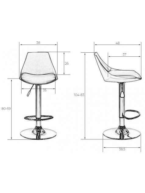 Барный стул Rocky черный / хром