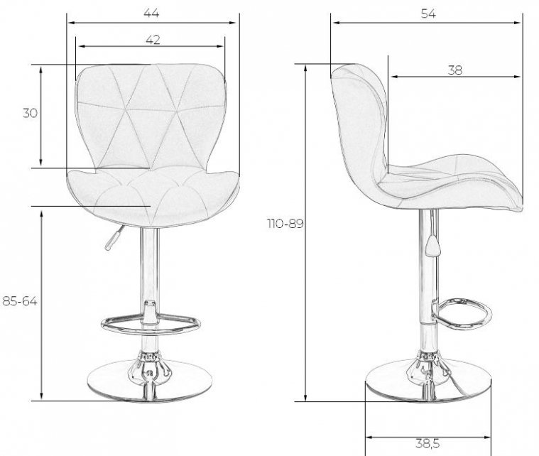 Барный стул Barny серый MJ9-75 / хромированная сталь