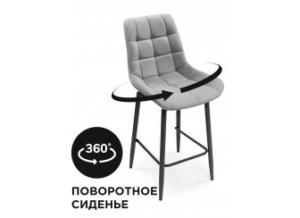 Полубарный стул Алст К 360 черный каркас тёмно-зелёный велюр (velutto 33)