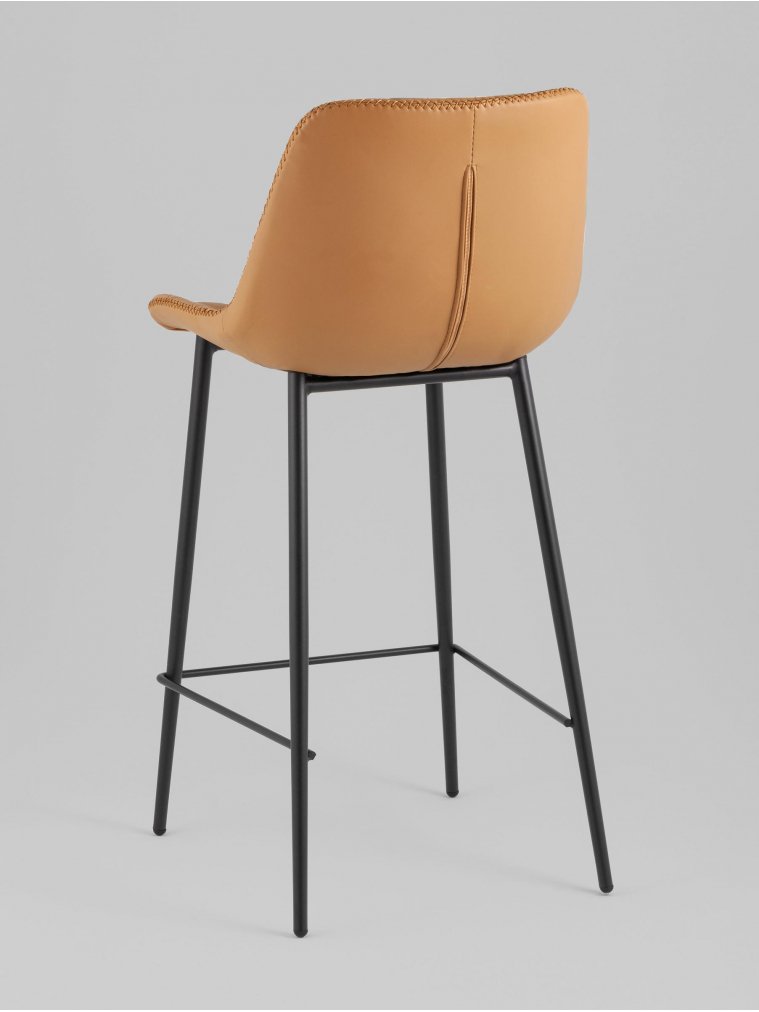 Барный стул Аркен, экокожа, коричневый