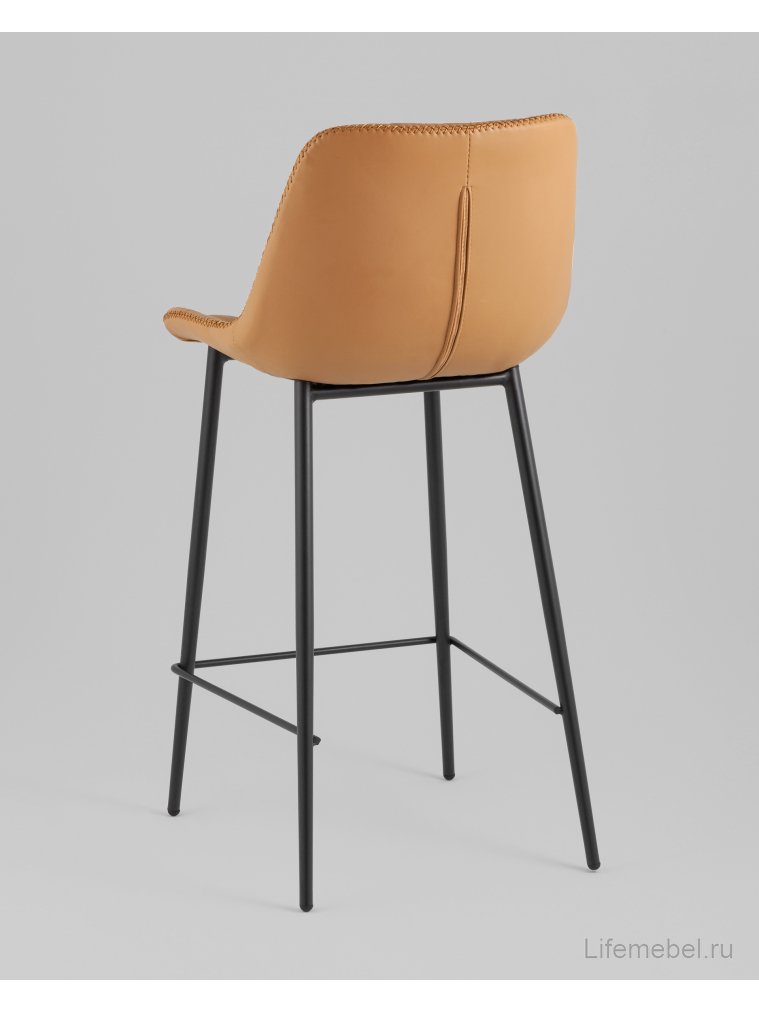 Барный стул Аркен, экокожа, коричневый