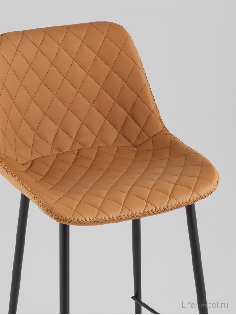 Барный стул Аркен, экокожа, коричневый