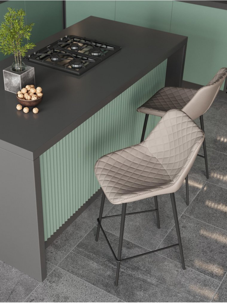 Барный стул Аркен, экокожа, серый