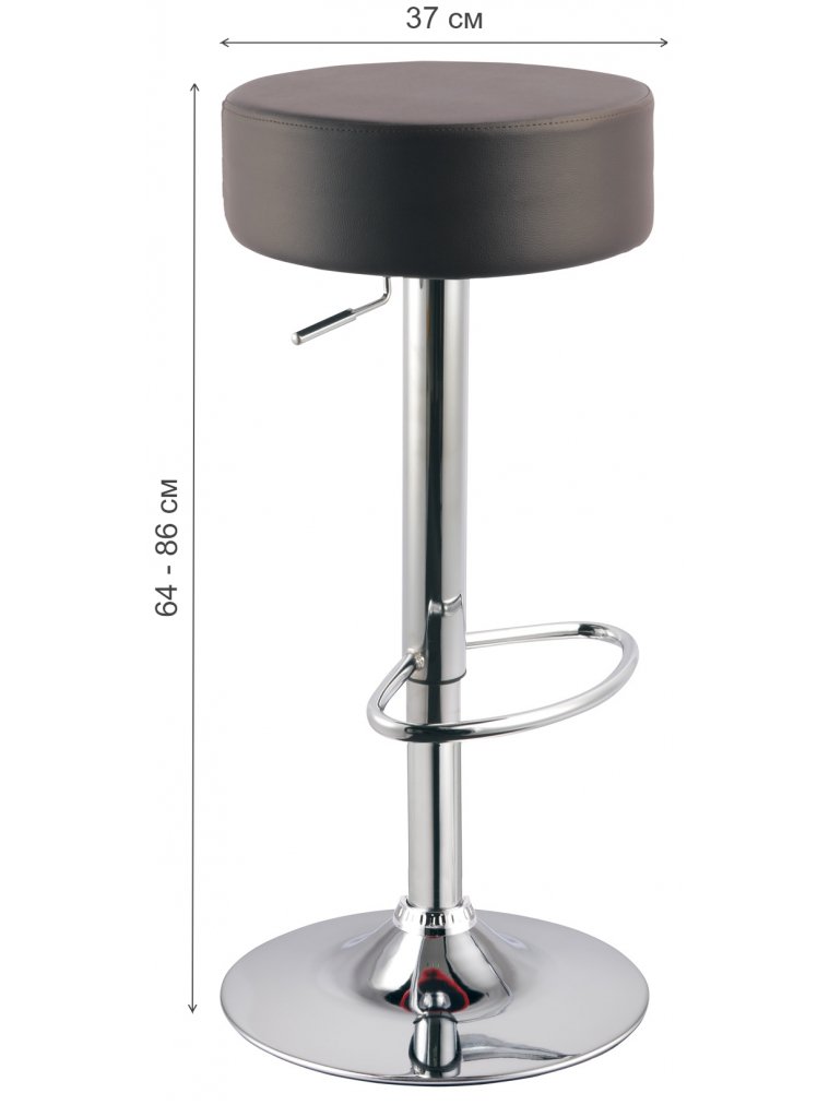 Барный стул A042 черный / хром