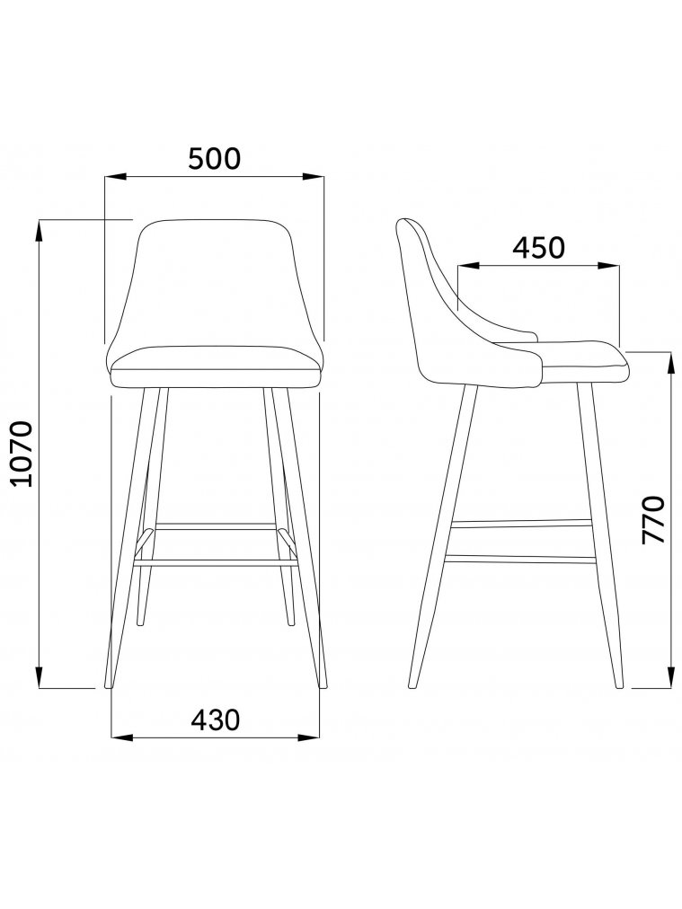 Барный стул Lara ткань бирюзовый