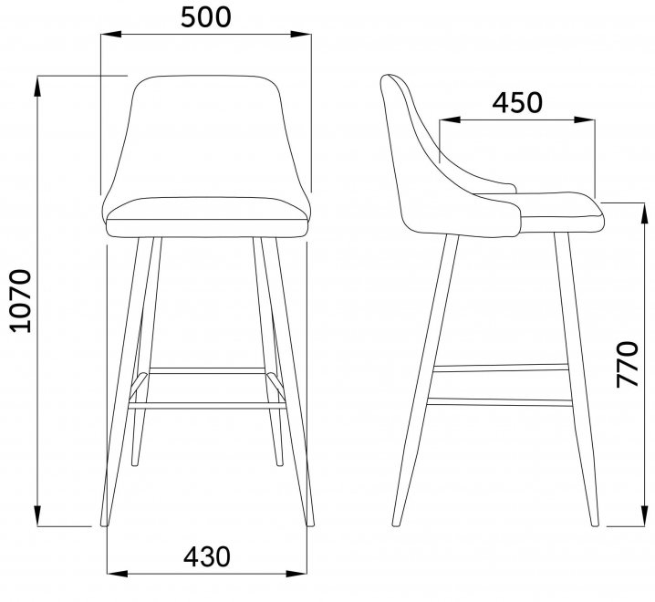 Барный стул Lara ткань бирюзовый