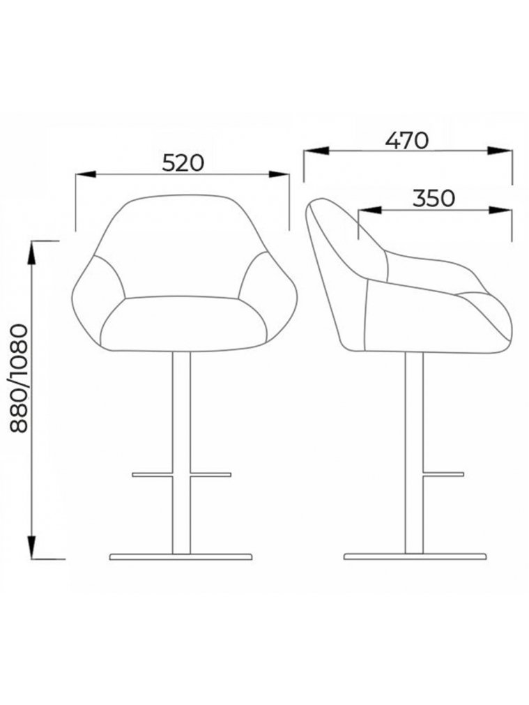 Барный стул Lisbon велюр серо-бежевый
