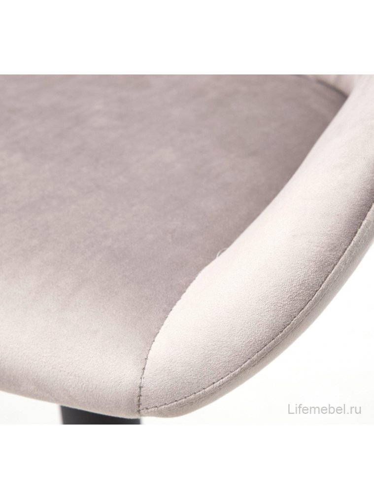 Барный стул Lisbon велюр серо-бежевый