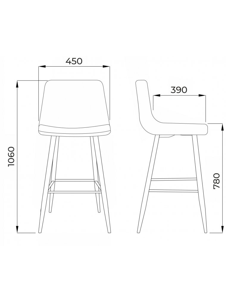 Барный стул Ultra ткань темно-серый