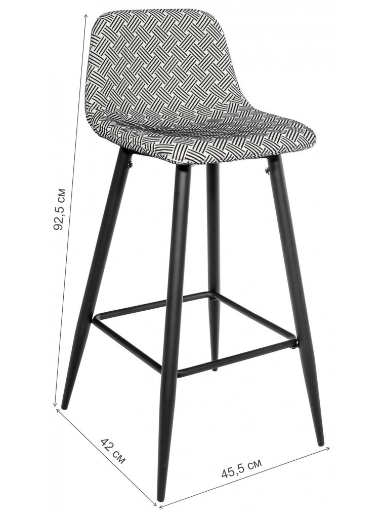 Барный стул Брэтон черно-белый принт