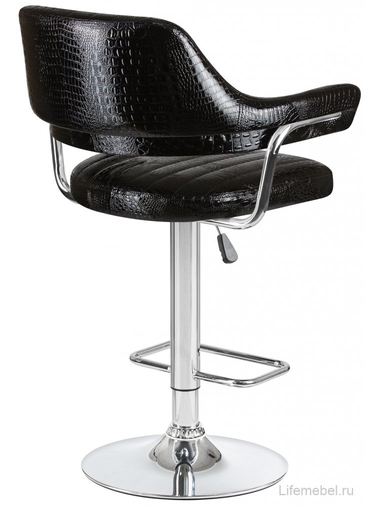 Барный стул 5019-LM Charly черный крокодил / хром