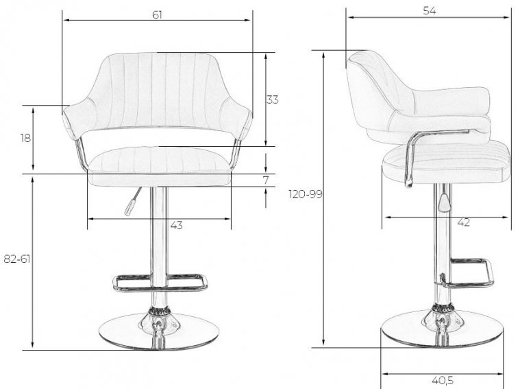 Барный стул 5019-LM Charly черный крокодил / хром