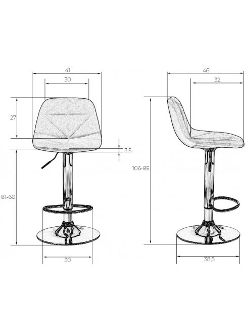 Барный стул 2035-LM Dina фиолетовый / хром