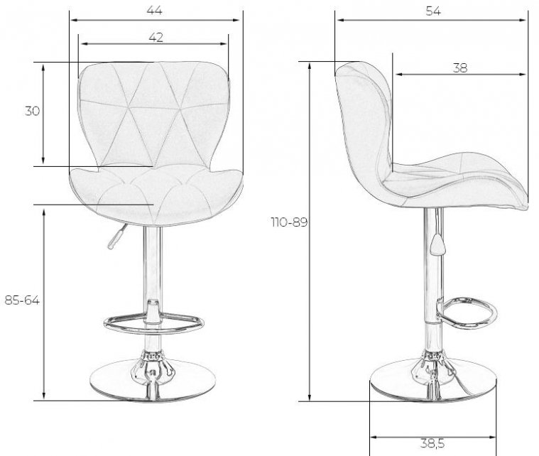 Барный стул Barny Black серый велюр MJ9-75