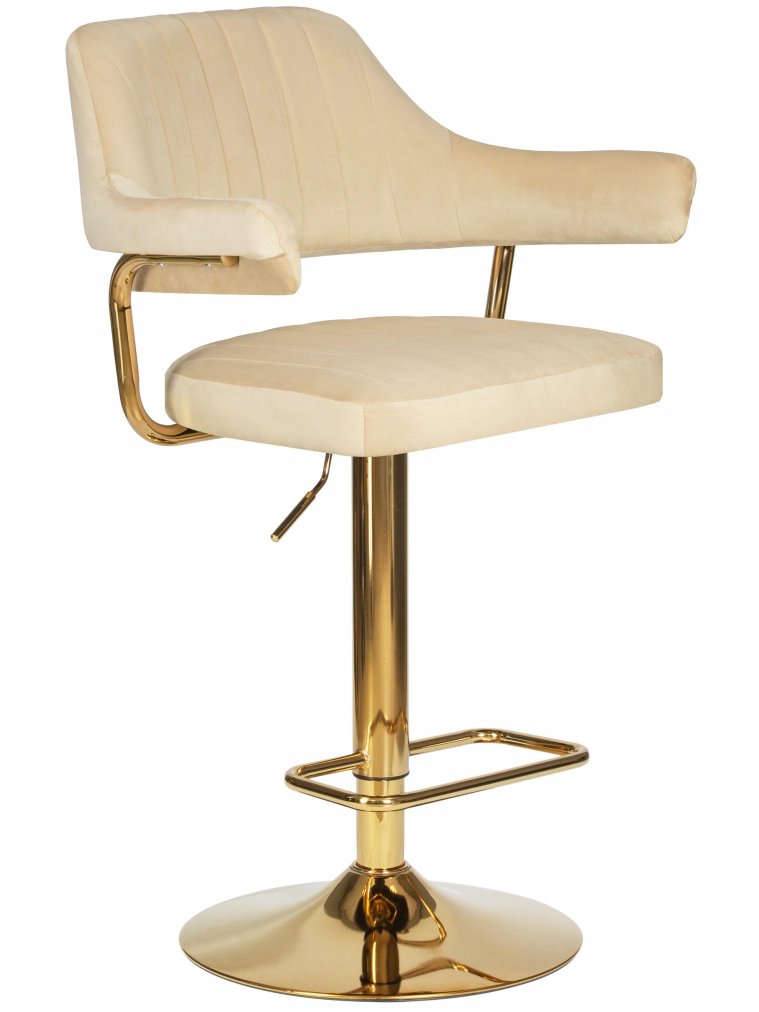 Барный стул Dobrin Charly gold бежевый велюр MJ9-10