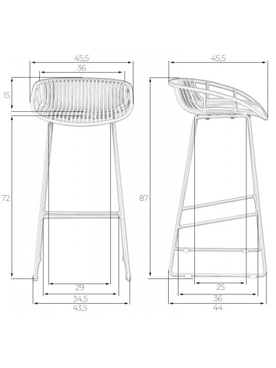 Барный стул Frank светло-серый
