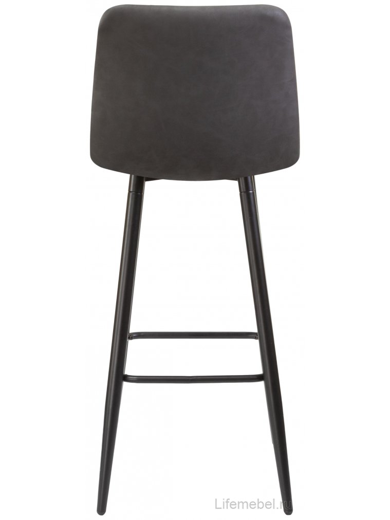 Барный стул Dobrin Nicole черные матовые ножки / серая антрацитовая винтажная экокожа RU-08
