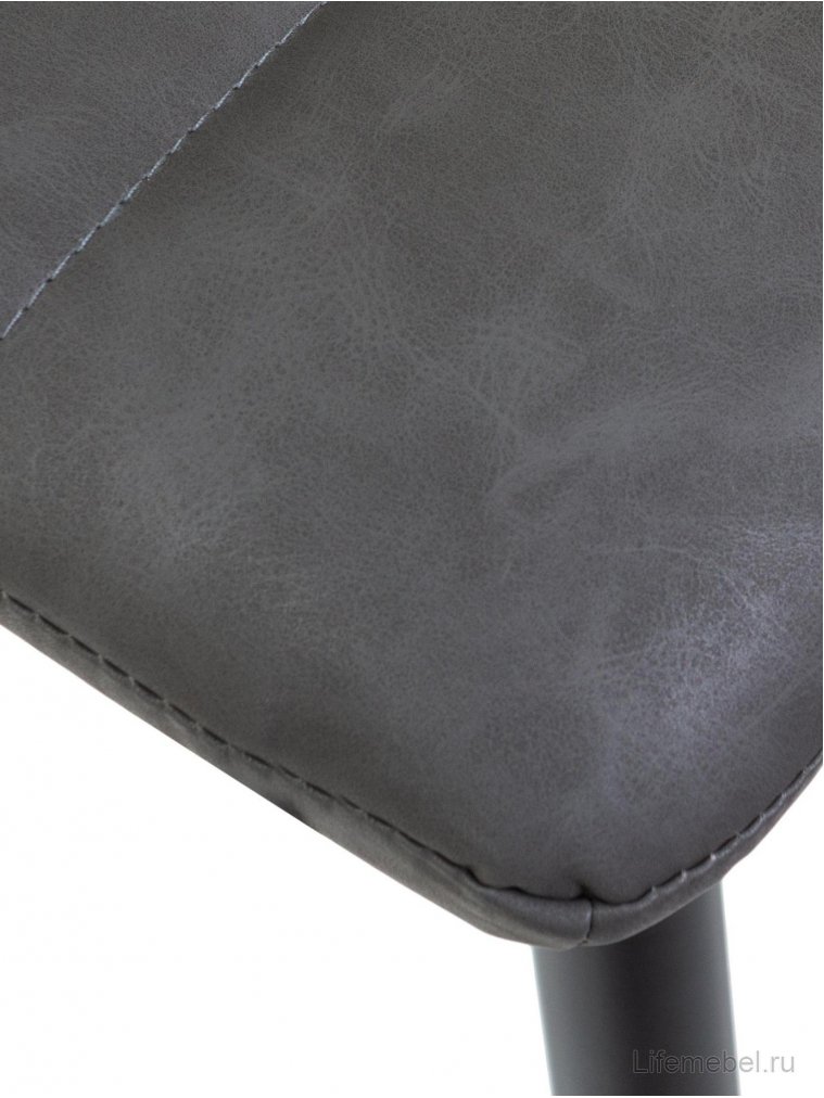 Барный стул Dobrin Nicole черные матовые ножки / серая антрацитовая винтажная экокожа RU-08