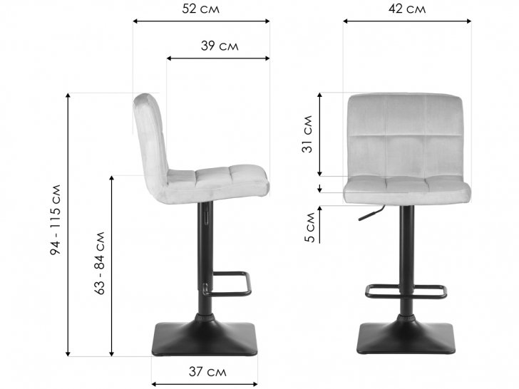 Барный стул Dominic серый