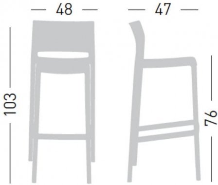 Барный стул GAB/372.00/76A белый