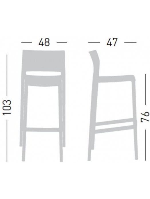 Барный стул GAB/372.00/76A белый