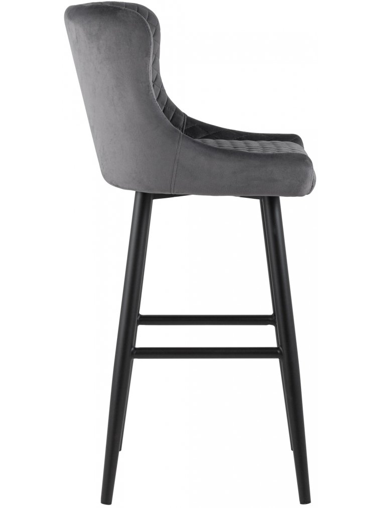 Барный стул Гринок вельвет серый