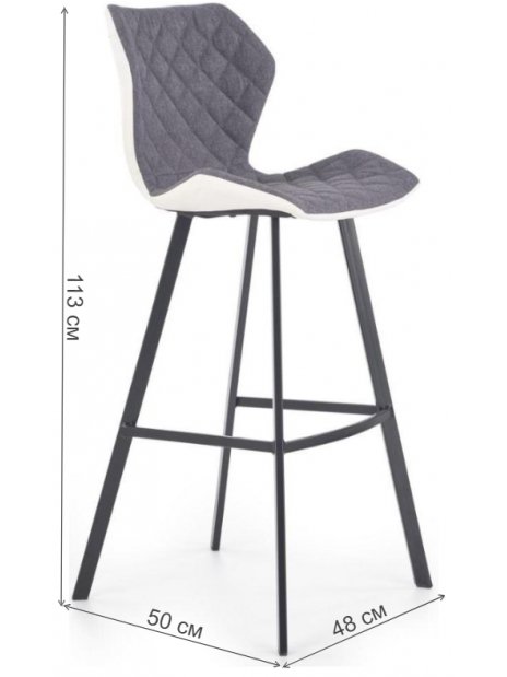 Барный стул H83 белый / серый