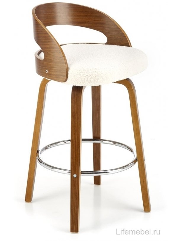 Барный стул H-110 орех / кремовый