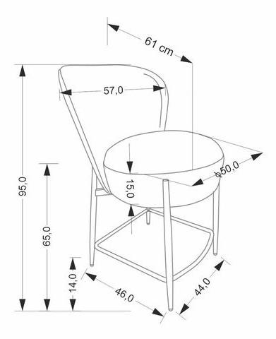 Барный стул H-126 серый