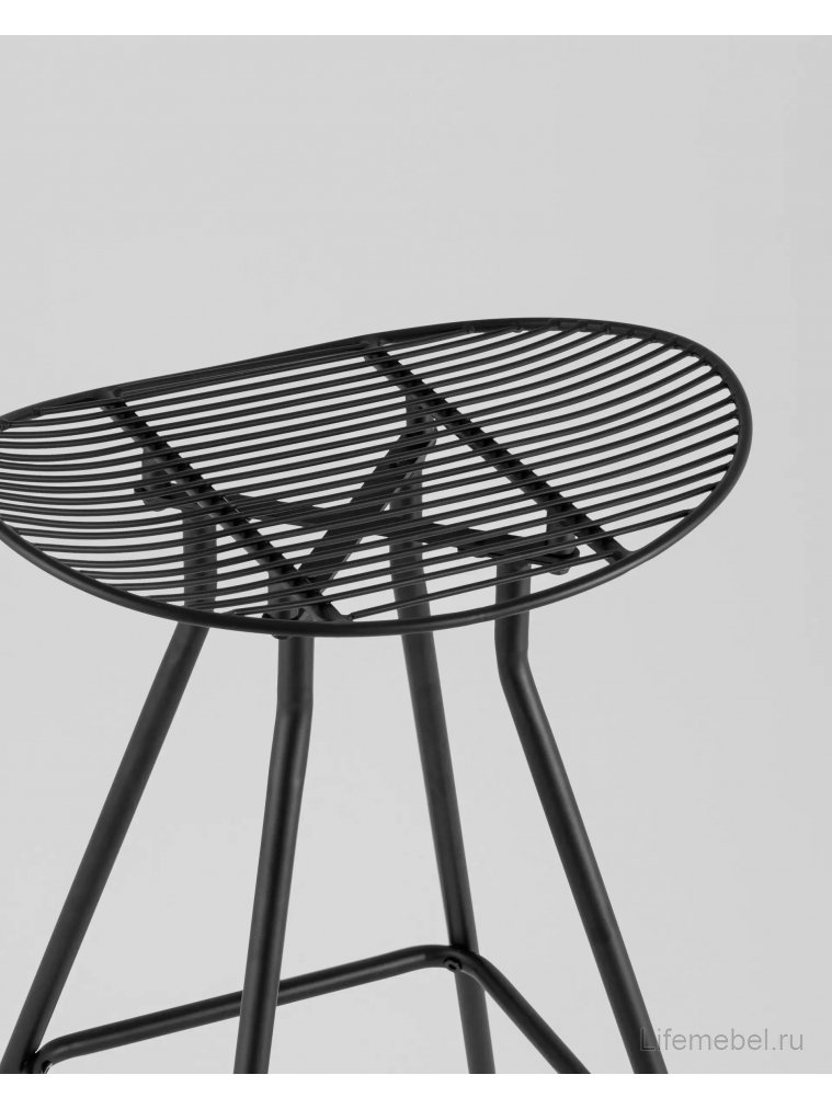 Барный стул Том черный с коричневой подушкой