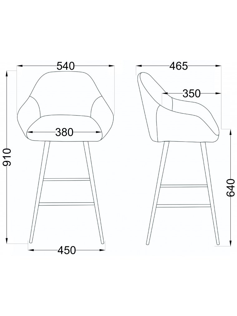 Барный стул Jersey черный винтажный