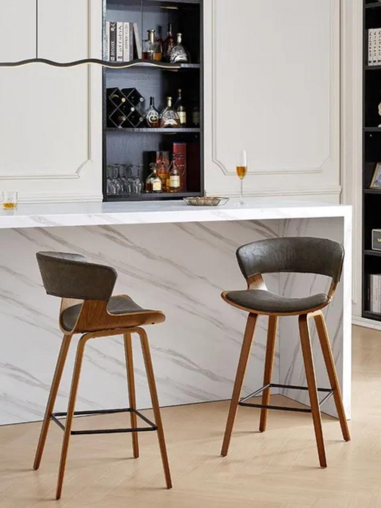 Барный стул JY3080-1109 коричневый / орех