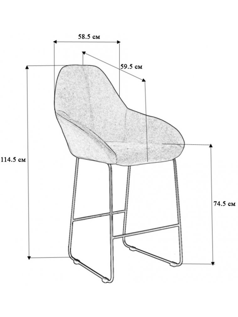 Барный стул Kent Diag grey / линк золото