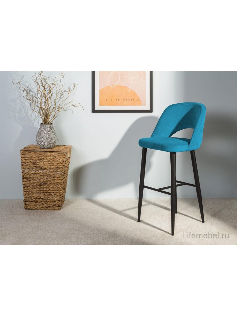 Барный стул Lars блю / чёрный