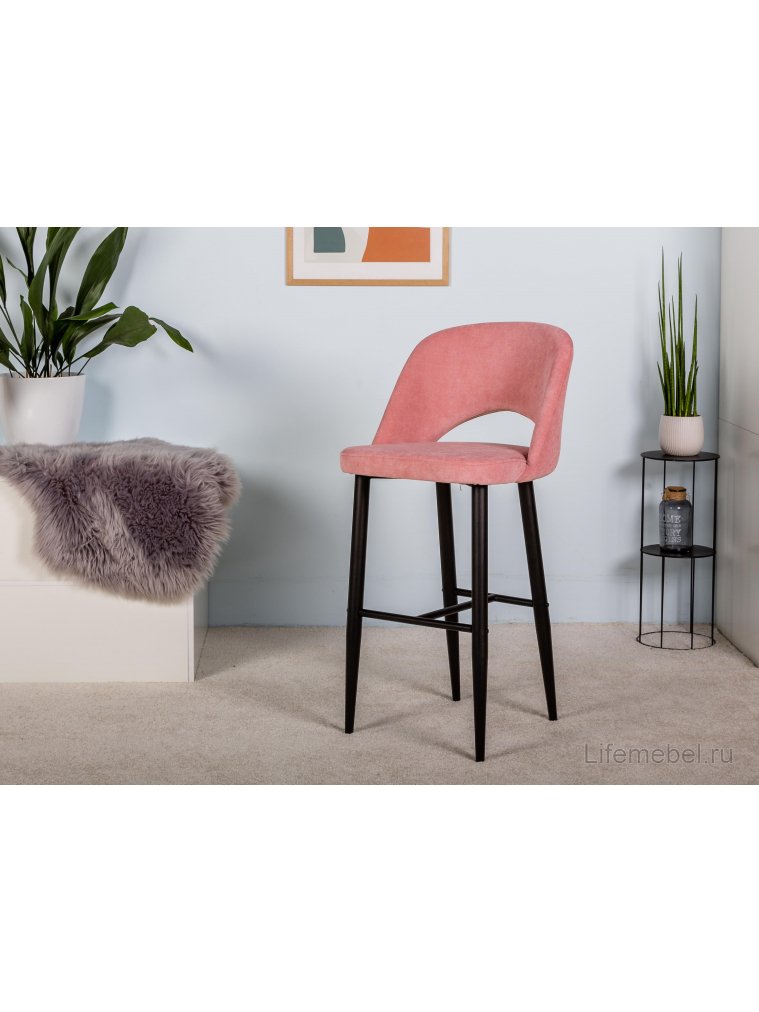 Барный стул Lars розовый / черный