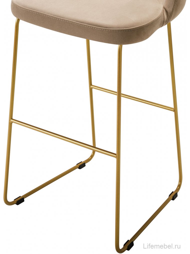 Барный стул Lars Diag beige / линк золото