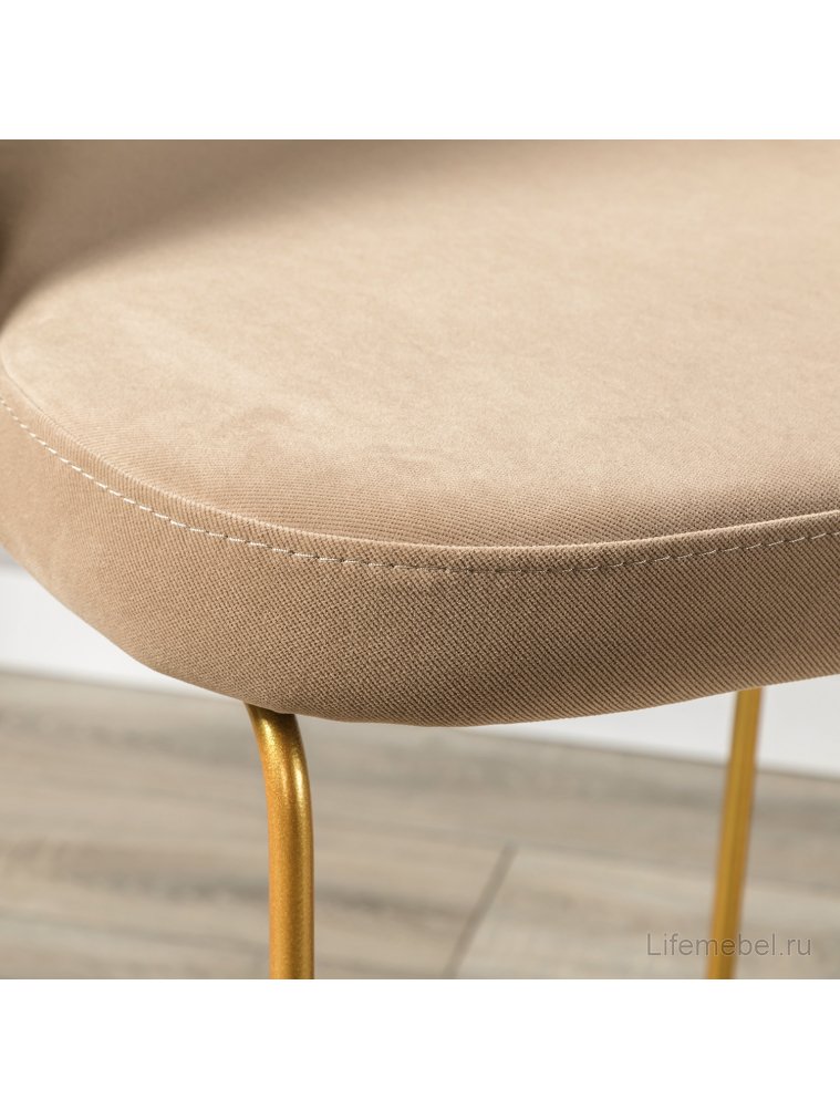 Барный стул Lars Diag beige / линк золото