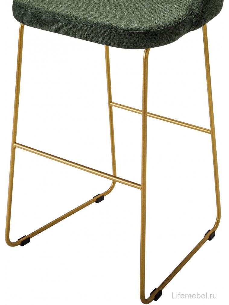 Барный стул Lars тёмно-зеленый / линк золото