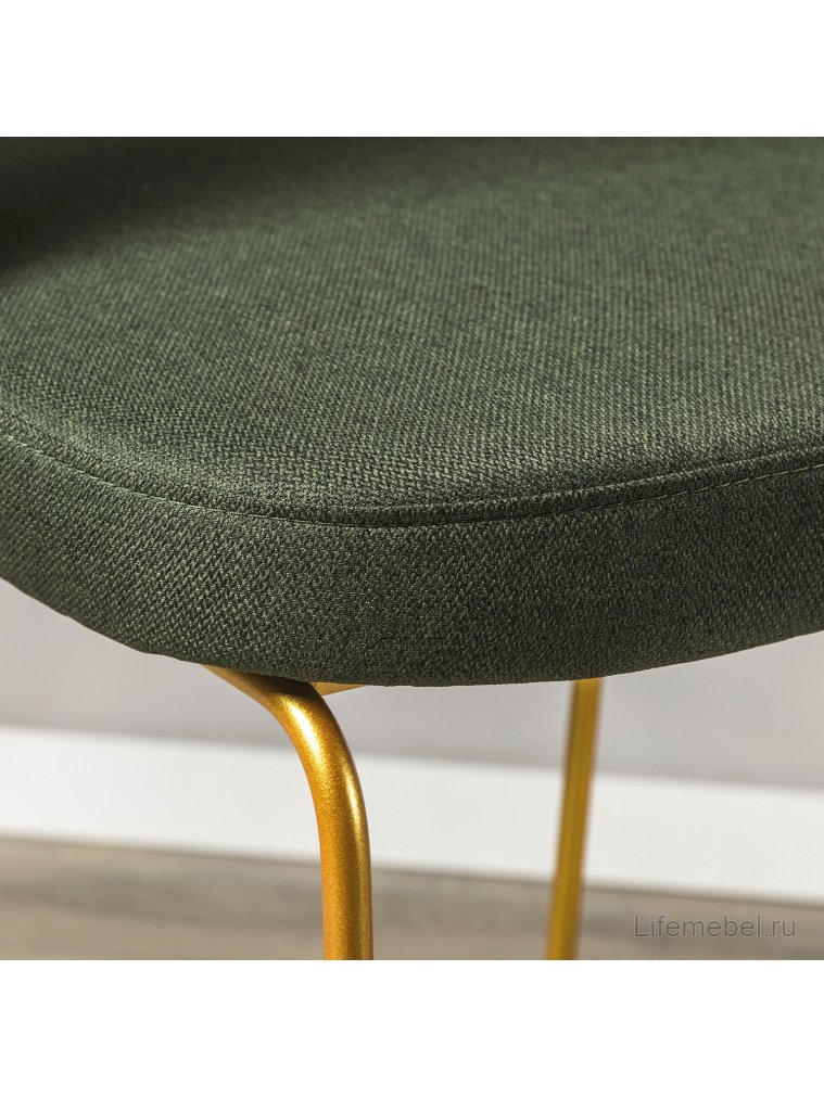 Барный стул Lars тёмно-зеленый / линк золото