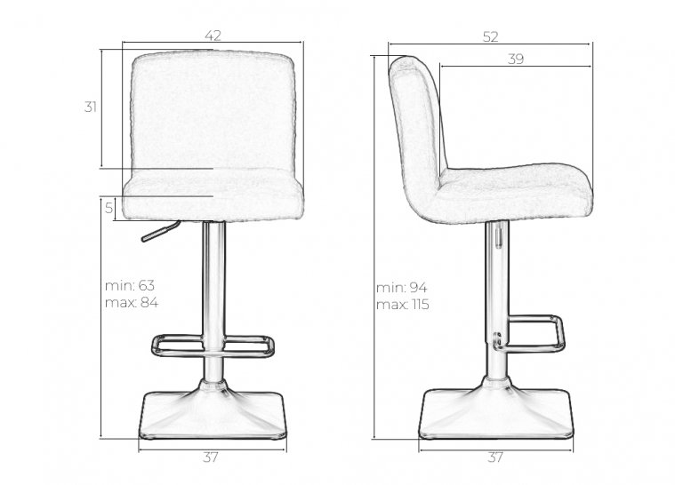 Барный стул Leo белый / черный
