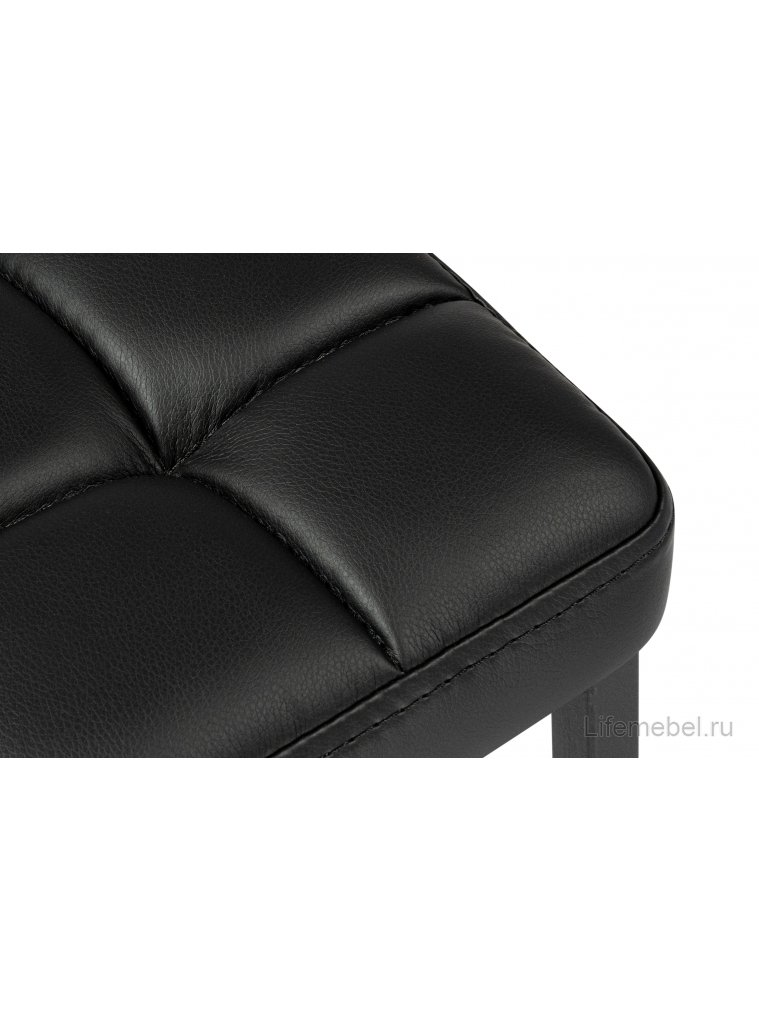 Барный стул Лофт кож.зам. черный / черный матовый