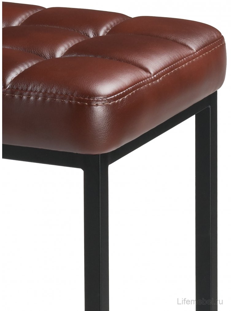 Барный стул Лофт кожзам мустанг браун / черный матовый