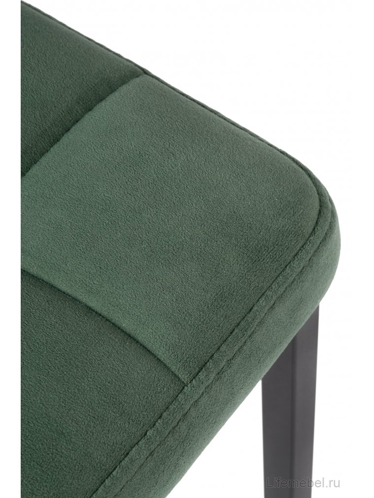 Барный стул Лофт микровелюр катания изумруд / черный матовый